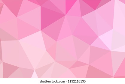 Light Pink, Yellow vector polygonal pattern. Creative illustration in halftone style with triangles. Brand new design for your business.