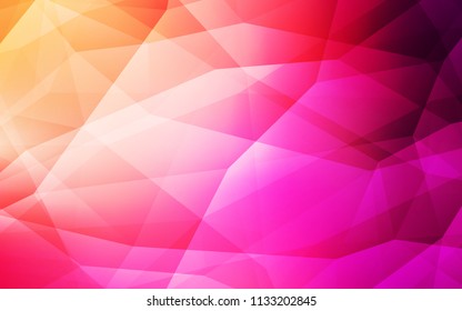 Light Pink, Yellow vector polygonal pattern. Polygonal abstract illustration with gradient. Textured pattern for your backgrounds.