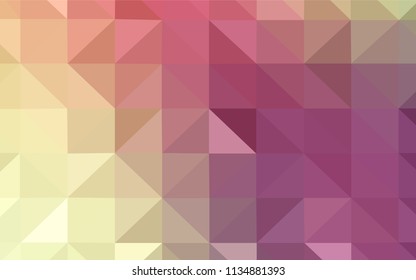 Light Pink, Yellow vector polygonal background. Glitter abstract illustration with an elegant triangles. Pattern for a brand book's backdrop.