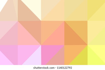 Light Pink, Yellow vector polygonal pattern. Creative geometric illustration in Origami style with gradient. The template for cell phone's backgrounds.