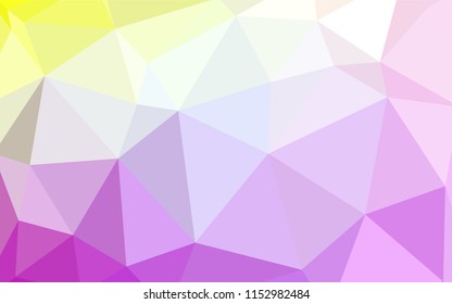 Light Pink, Yellow vector polygonal background. Polygonal abstract illustration with gradient. Polygonal design for your web site.