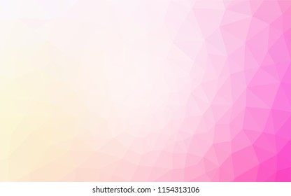 Light Pink, Yellow vector polygonal background. Creative illustration in halftone style with triangles. Polygonal design for your web site.