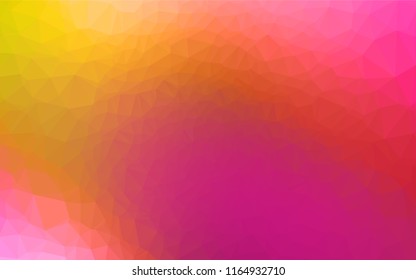 Light Pink, Yellow vector polygonal pattern. An elegant bright illustration with gradient. The textured pattern can be used for background.