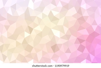 Light Pink, Yellow vector polygonal pattern. Triangular geometric sample with gradient.  Pattern for a brand book's backdrop.