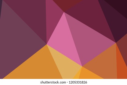 Light Pink, Yellow vector polygonal template. Shining polygonal illustration, which consist of triangles. Triangular pattern for your design.