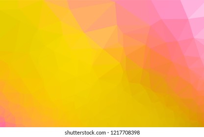 Light Pink, Yellow vector polygonal pattern. A completely new color illustration in a vague style. A new texture for your design.