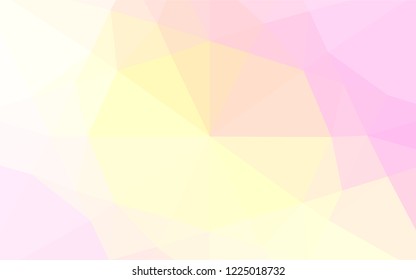 Light Pink, Yellow vector polygonal pattern. A vague abstract illustration with gradient. The polygonal design can be used for your web site.