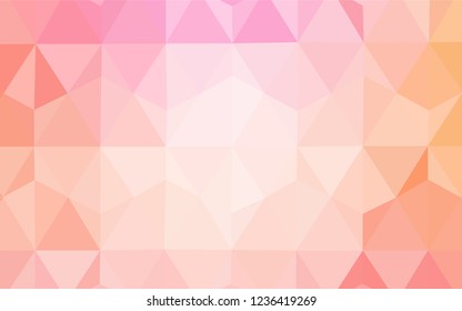 Light Pink, Yellow vector polygonal template. Geometric illustration in Origami style with gradient.  Polygonal design for your web site.