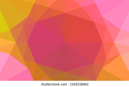 Light Pink, Yellow vector polygonal pattern. A vague abstract illustration with gradient. The best triangular design for your business.