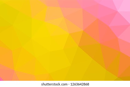 Light Pink, Yellow vector polygonal template. Colorful abstract illustration with gradient. The best triangular design for your business.