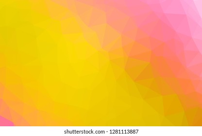 Light Pink, Yellow vector polygonal template. Modern geometrical abstract illustration with gradient. New texture for your design.