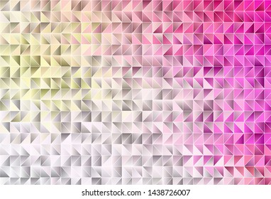 Light Pink, Yellow vector polygonal background. Glitter abstract illustration with an elegant triangles. Polygonal design for your web site.