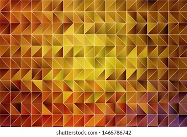 Light Pink, Yellow vector polygonal pattern. Glitter abstract illustration with an elegant triangles. Best triangular design for your business.