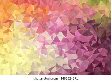Light Pink, Yellow vector polygonal template. Elegant bright polygonal illustration with gradient. Polygonal design for your web site.