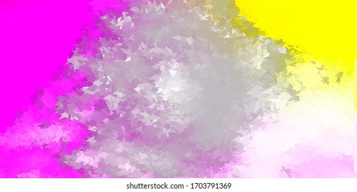 Light pink, yellow vector polygonal background. Modern abstract illustration with polygonal triangles. Smart pattern for websites.