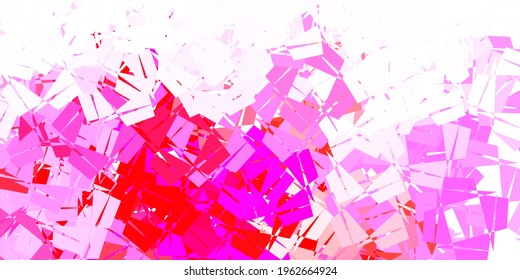 Fondo poligonal vectorial amarillo, rosa claro. Ilustración en vidrio roto con triángulos. Su diseño para aplicaciones.