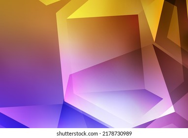 Light Pink, Yellow vector polygonal pattern. Colorful illustration in polygonal style with gradient. Triangular pattern for your design.