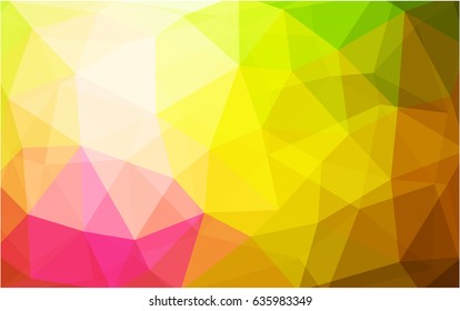 Light Pink, Yellow vector polygonal illustration, which consist of triangles. Triangular design for your business. Creative geometric background in Origami style with gradient