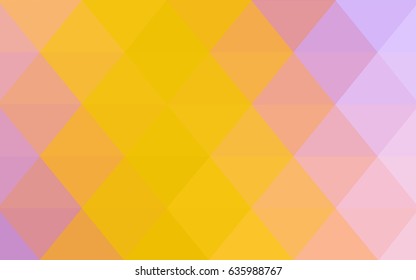 Light Pink, Yellow vector polygonal illustration, which consist of triangles. Triangular pattern for your business design. Geometric background in Origami style with gradient. 