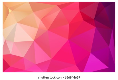 Light Pink, Yellow vector polygonal illustration, which consist of triangles. Triangular pattern for your business design. Geometric background in Origami style with gradient. 