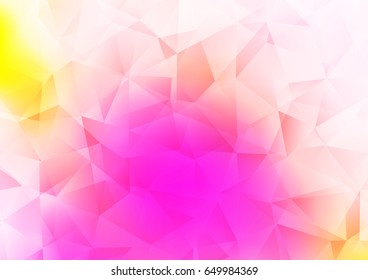 Light Pink, Yellow vector polygonal background. Colorful abstract illustration with gradient. The completely new template can be used for your brand book.