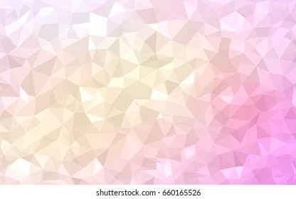 Light Pink, Yellow vector polygonal illustration, which consist of triangles. Triangular design for your business. Creative geometric background in Origami style with gradient