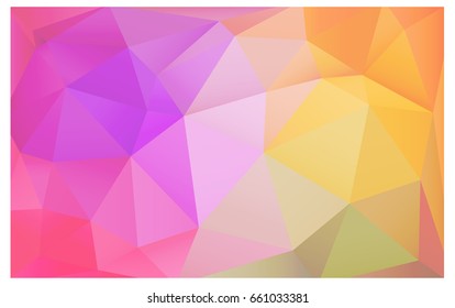 Light Pink, Yellow vector polygonal illustration, which consist of triangles. Triangular pattern for your business design. Geometric background in Origami style with gradient. 