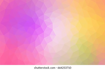 Light Pink, Yellow vector polygonal illustration, which consist of triangles. Triangular pattern for your business design. Geometric background in Origami style with gradient. 