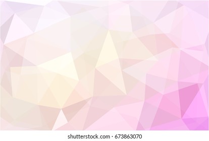 Light Pink, Yellow vector polygonal illustration, which consist of triangles. Triangular design for your business. Creative geometric background in Origami style with gradient