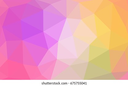 Light Pink, Yellow vector polygonal illustration, which consist of triangles. Triangular pattern for your business design. Geometric background in Origami style with gradient. 