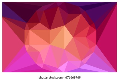 Light Pink, Yellow vector polygonal illustration, which consist of triangles with a gemstone in center. Triangular design of a huge diamond for your business. Creative geometric background of gems.