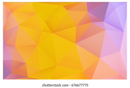 Light Pink, Yellow vector polygonal illustration, which consist of triangles. Triangular pattern for your business design. Geometric background in Origami style with gradient. 