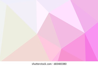 Light Pink, Yellow vector polygonal illustration, which consist of triangles. Triangular design for your business. Creative geometric background in Origami style with gradient