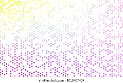 Light Pink, Yellow vector red banner with set of circles, dots. Donuts Background. Creative Design Template. Technological halftone illustration.