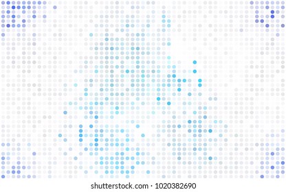 Light Pink, Yellow vector red banner with set of circles, dots. Donuts Background. Creative Design Template. Technological halftone illustration.