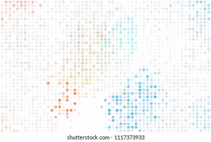 Light Pink, Yellow vector red pattern of geometric circles, shapes. Colorful mosaic banner. Geometric background with colored disks.