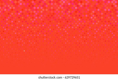 Light Pink, Yellow vector red banner with set of circles, dots. Donuts Background. Creative Design Template. Technological halftone illustration.