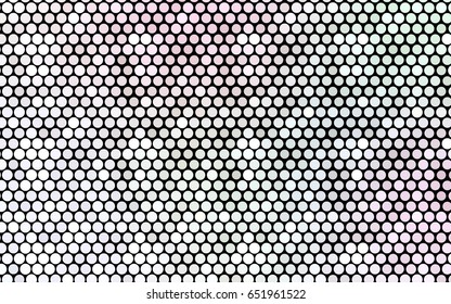Light Pink, Yellow vector red banner with set of circles, dots. Donuts Background. Creative Design Template. Technological halftone illustration.