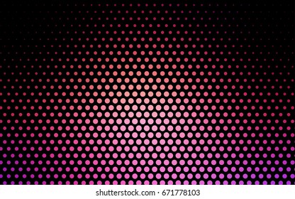 Light Pink, Yellow vector red pattern of geometric circles, shapes. Colorful mosaic banner. Geometric background with colored disks.