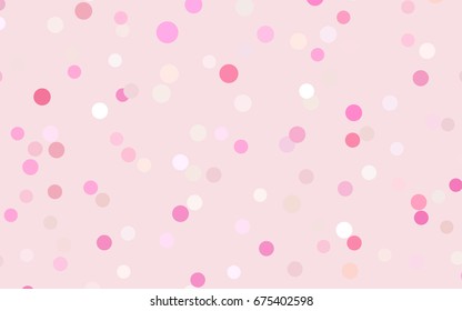 Light Pink, Yellow vector red pattern of geometric circles, shapes. Colorful mosaic banner. Geometric background with colored disks.