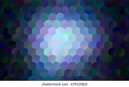 Light Pink, Yellow vector red banner with set of circles, dots. Donuts Background. Creative Design Template. Technological halftone illustration.