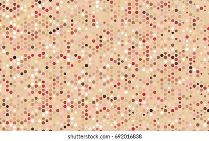 Light Pink, Yellow vector red banner with set of circles, dots. Donuts Background. Creative Design Template. Technological halftone illustration.