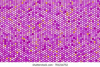 Light Pink, Yellow vector red banner with set of circles, dots. Donuts Background. Creative Design Template. Technological halftone illustration.