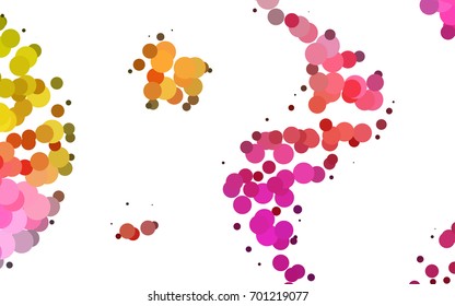 Light Pink, Yellow vector red pattern of geometric circles, shapes. Colorful mosaic banner. Geometric background with colored disks.