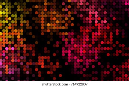 Light Pink, Yellow vector red pattern of geometric circles, shapes. Colorful mosaic banner. Geometric background with colored disks.