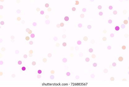 Light Pink, Yellow vector red pattern of geometric circles, shapes. Colorful mosaic banner. Geometric background with colored disks.