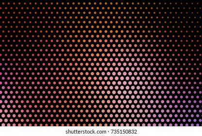 Light Pink, Yellow vector red banner with set of circles, dots. Donuts Background. Creative Design Template. Technological halftone illustration.