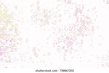 Light Pink, Yellow vector red pattern of geometric circles, shapes. Colorful mosaic banner. Geometric background with colored disks.