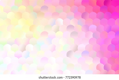 Light Pink, Yellow vector red banner with set of circles, dots. Donuts Background. Creative Design Template. Technological halftone illustration.