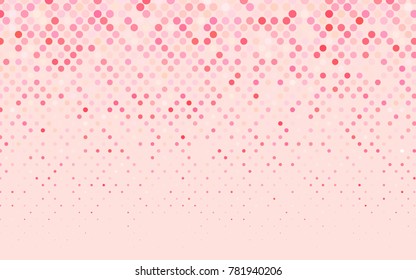 Light Pink, Yellow vector red banner with set of circles, dots. Donuts Background. Creative Design Template. Technological halftone illustration.